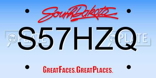 S57HZQ South Dakota License Plate