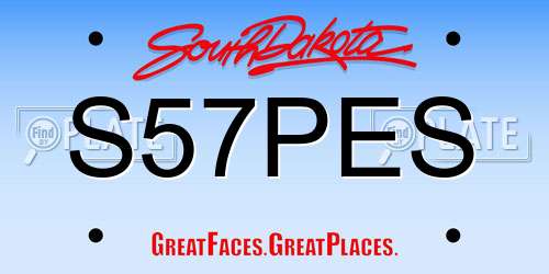 S57PES South Dakota License Plate