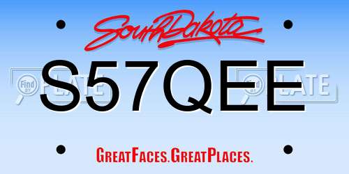 S57QEE South Dakota License Plate