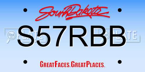 S57RBB South Dakota License Plate
