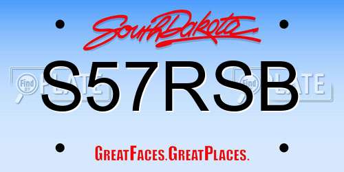S57RSB South Dakota License Plate