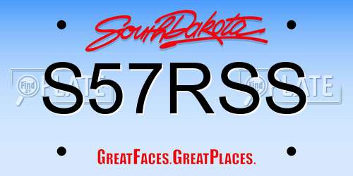 S57RSS South Dakota License Plate