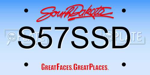 S57SSD South Dakota License Plate