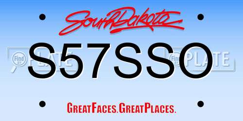 S57SSO South Dakota License Plate