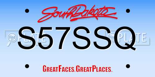 S57SSQ South Dakota License Plate