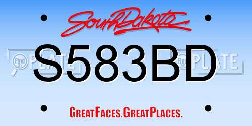 S583BD South Dakota License Plate
