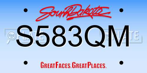 S583QM South Dakota License Plate
