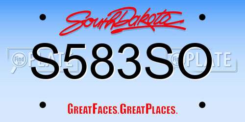 S583SO South Dakota License Plate