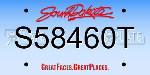 S58460T South Dakota License Plate