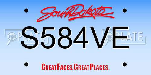 S584VE South Dakota License Plate