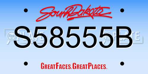 S58555B South Dakota License Plate