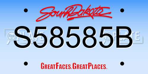 S58585B South Dakota License Plate