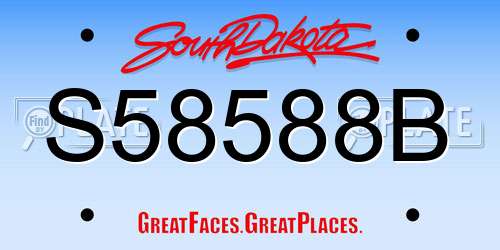 S58588B South Dakota License Plate