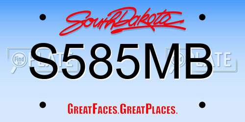 S585MB South Dakota License Plate