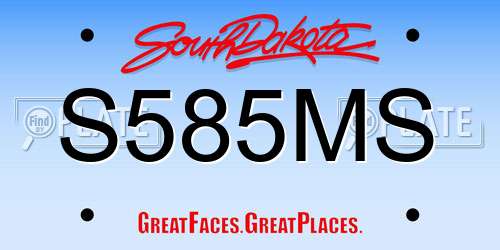 S585MS South Dakota License Plate