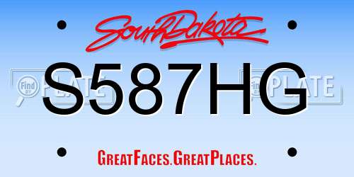 S587HG South Dakota License Plate