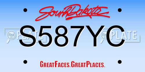 S587YC South Dakota License Plate