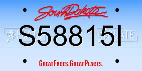S58815I South Dakota License Plate