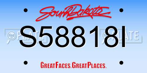 S58818I South Dakota License Plate