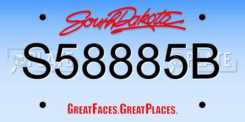 S58885B South Dakota License Plate