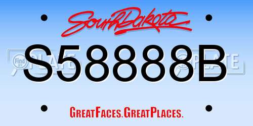 S58888B South Dakota License Plate