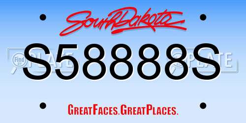 S58888S South Dakota License Plate