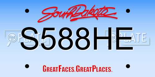 S588HE South Dakota License Plate