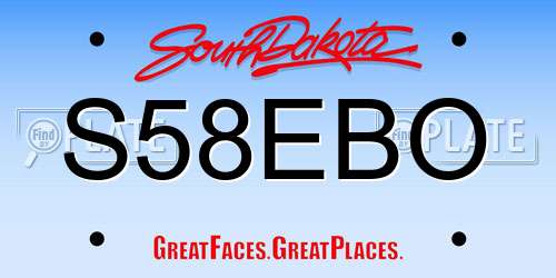 S58EBO South Dakota License Plate