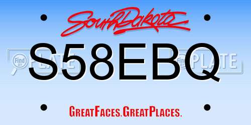 S58EBQ South Dakota License Plate