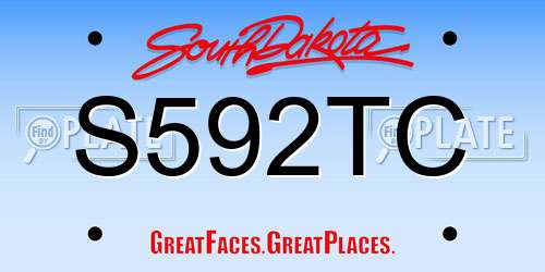 S592TC South Dakota License Plate