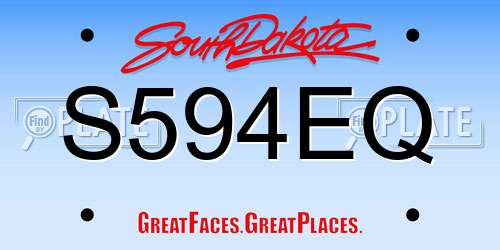 S594EQ South Dakota License Plate