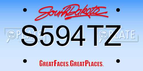 S594TZ South Dakota License Plate