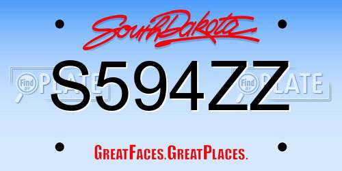 S594ZZ South Dakota License Plate