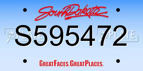 S595472 South Dakota License Plate