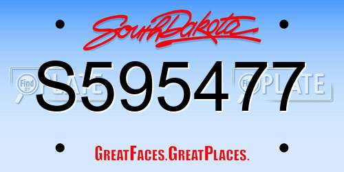 S595477 South Dakota License Plate