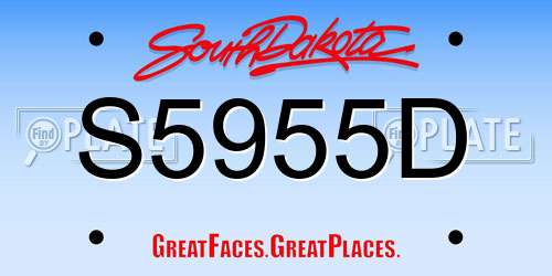 S5955D South Dakota License Plate