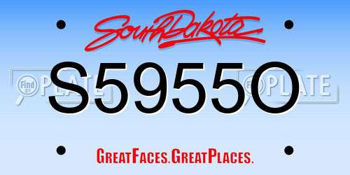 S5955O South Dakota License Plate
