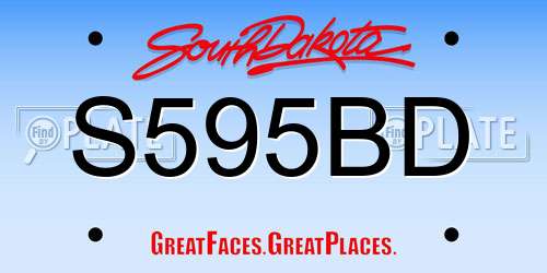 S595BD South Dakota License Plate