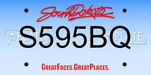S595BQ South Dakota License Plate