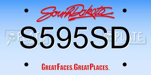 S595SD South Dakota License Plate
