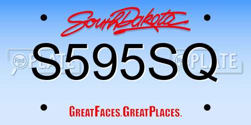 S595SQ South Dakota License Plate