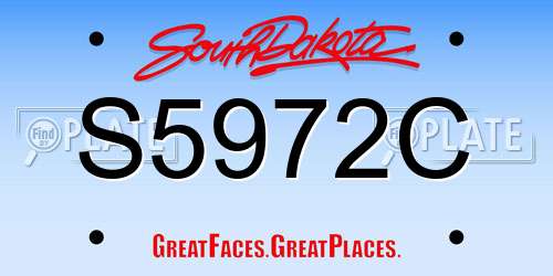 S5972C South Dakota License Plate