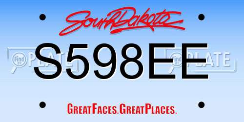 S598EE South Dakota License Plate