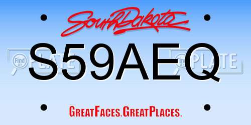 S59AEQ South Dakota License Plate