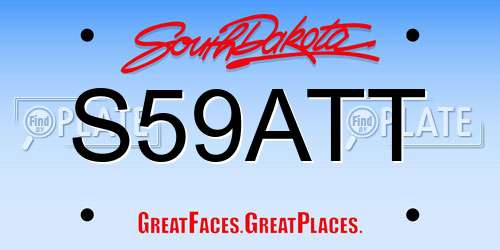 S59ATT South Dakota License Plate