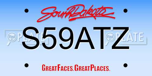 S59ATZ South Dakota License Plate