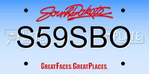 S59SBO South Dakota License Plate