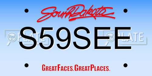 S59SEE South Dakota License Plate