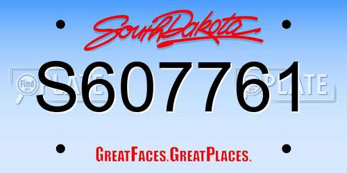 S607761 South Dakota License Plate