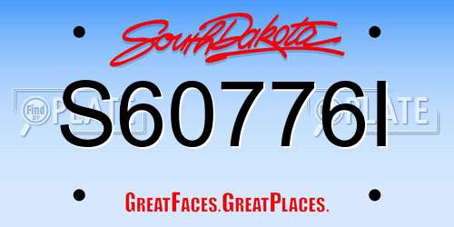 S60776I South Dakota License Plate